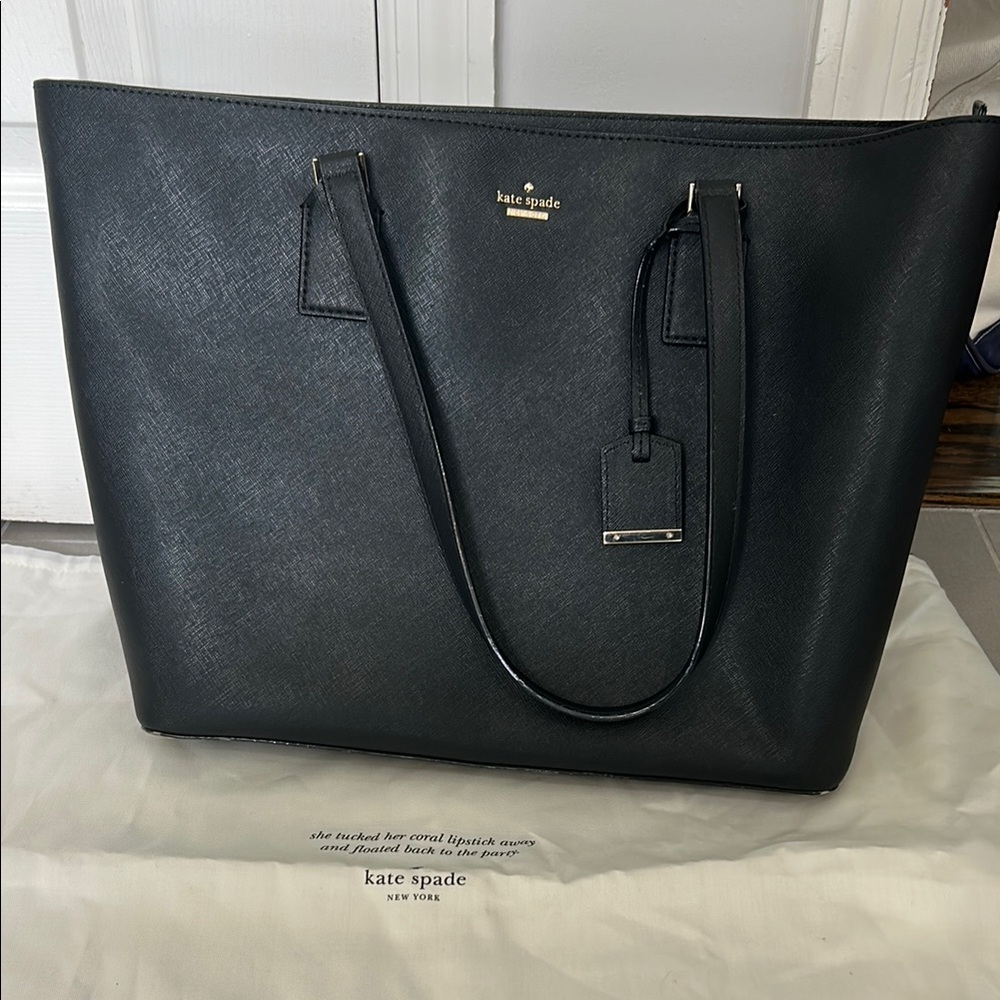 Kate Spade Black Structured Tote with Top Handles